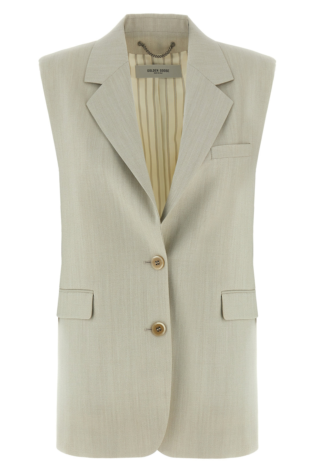 GOLDEN GOOSE 40 nicole single-breasted vest in wool and cotton blend