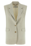 nicole single-breasted vest in wool and cotton blend