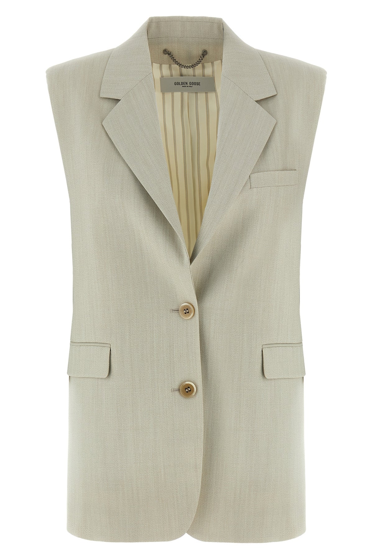 nicole single-breasted vest in wool and cotton blend