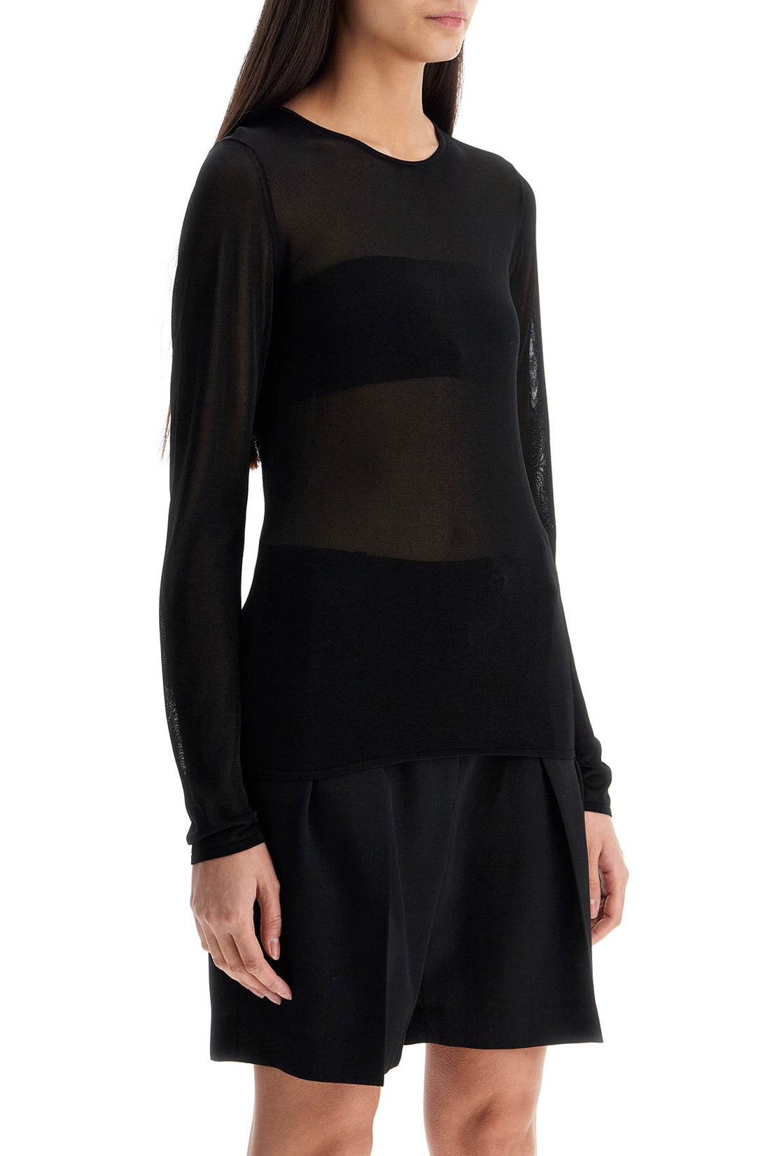 black viscose sweater with small metallic applications