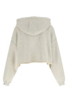 used-effect mélange cotton terry hoodie