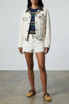 stone-washed denim shorts