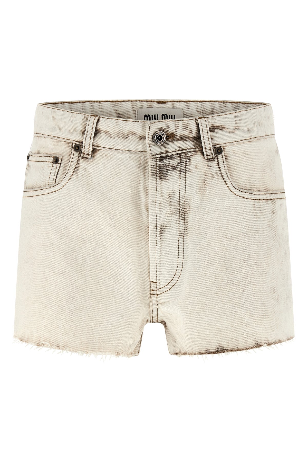 stone-washed denim shorts