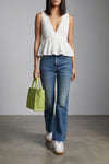 deryn used-effect stone washed cotton denim jeans