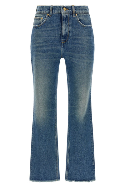 deryn used-effect stone washed cotton denim jeans