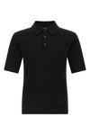 micro-ribbed cotton polo shirt
