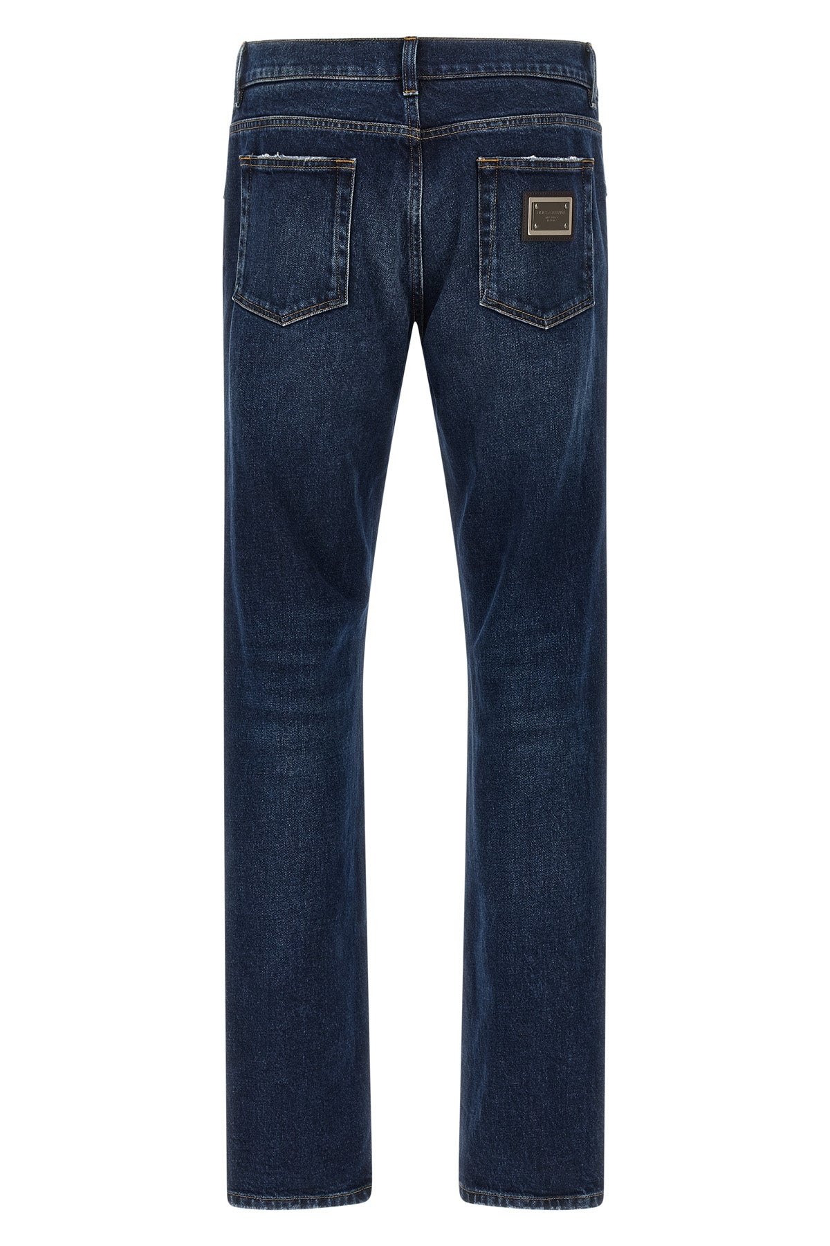 used-effect stonewashed cotton denim jeans