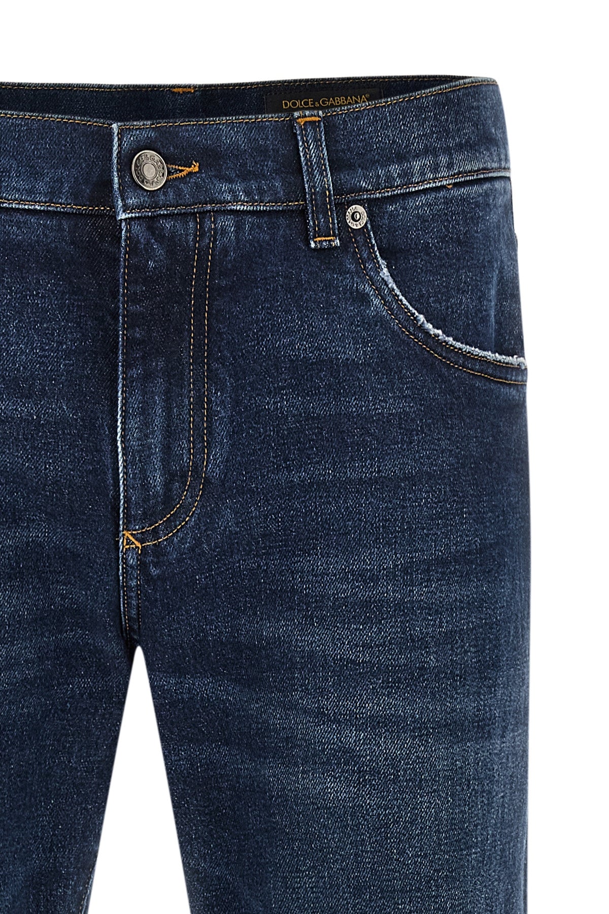 used-effect stonewashed cotton denim jeans