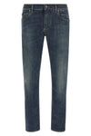 used-effect stone washed cotton denim jeans