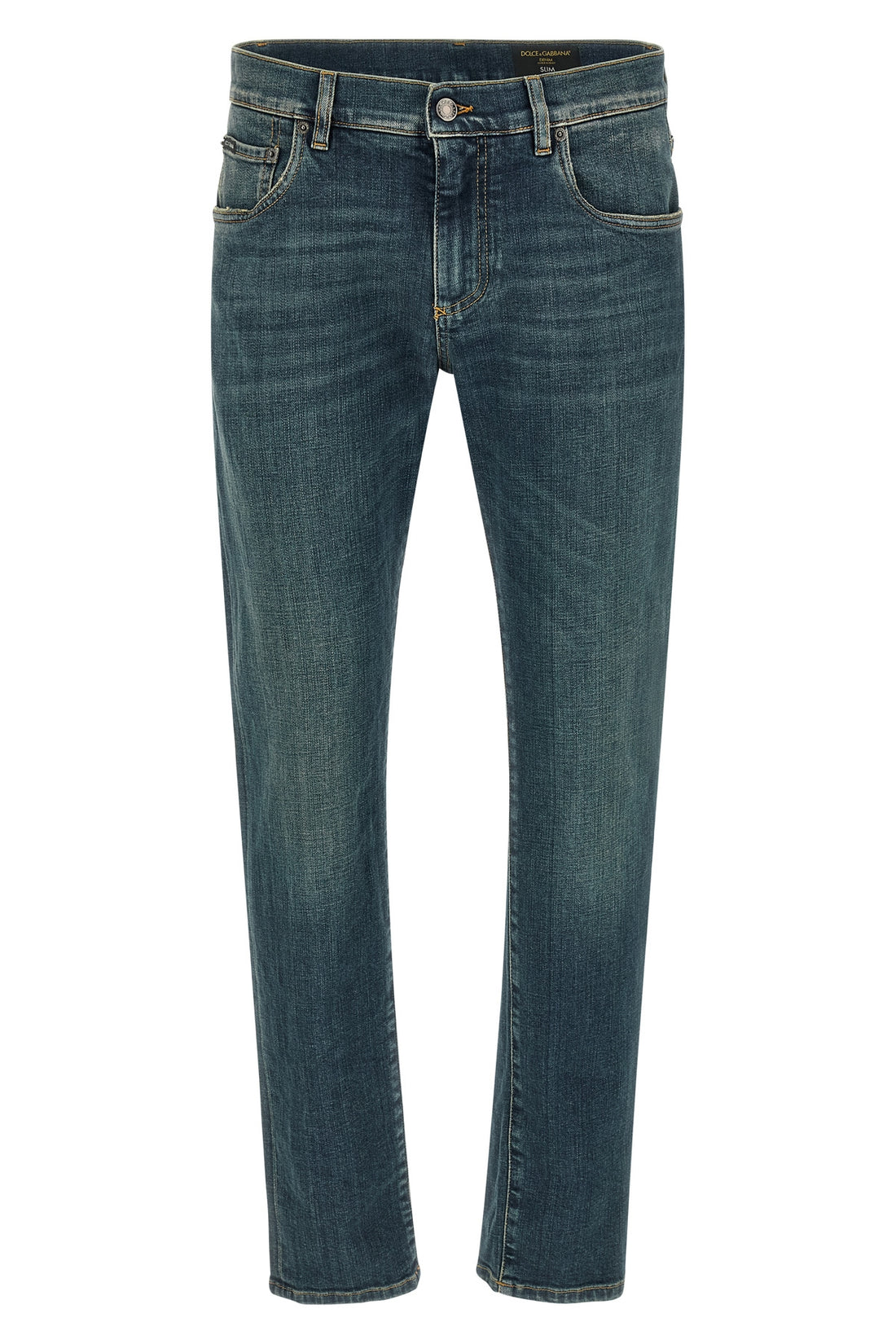 DOLCE &amp; GABBANA 46 essential used-effect stone washed stretch cotton denim jeans