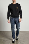 used-effect stone washed cotton denim jeans