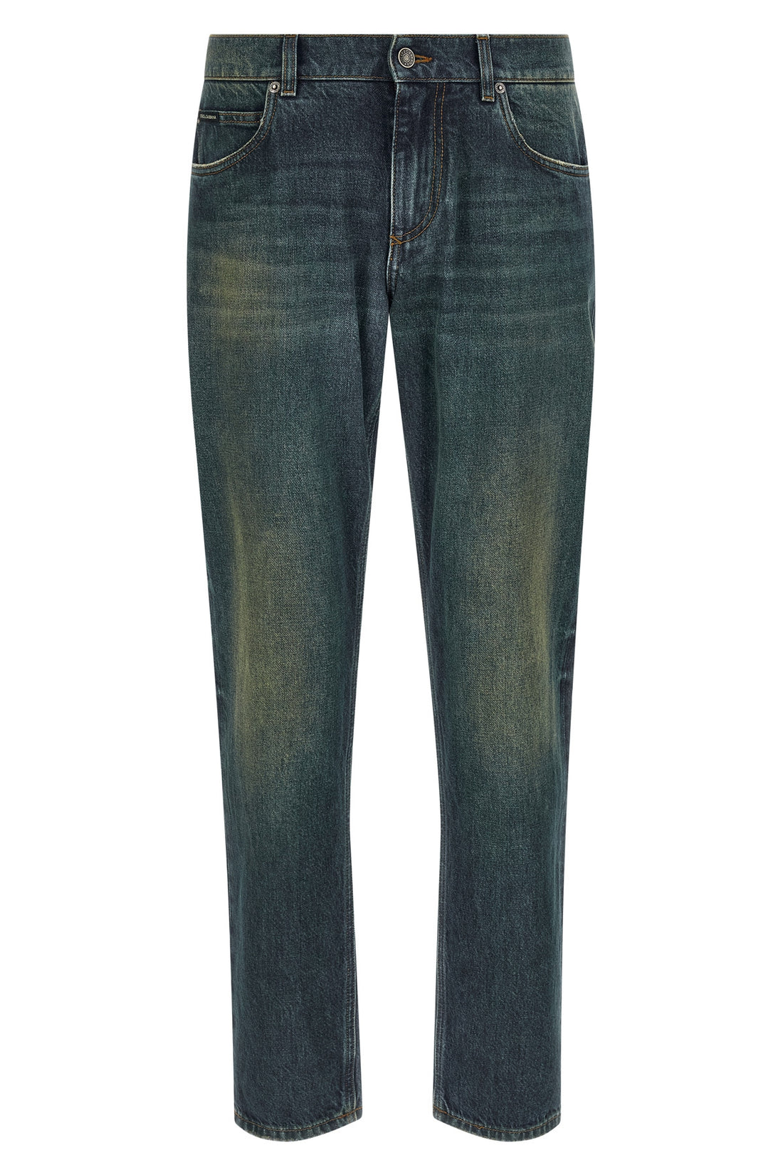 DOLCE &amp; GABBANA 48 used-effect stone washed cotton denim jeans