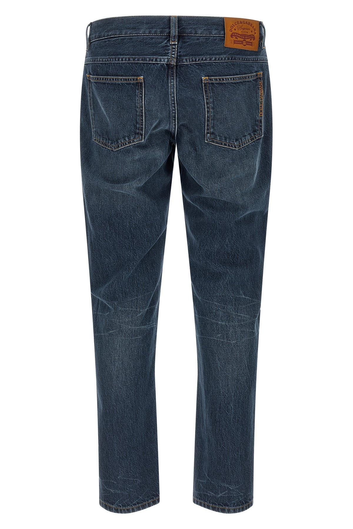 stonewashed cotton denim jeans