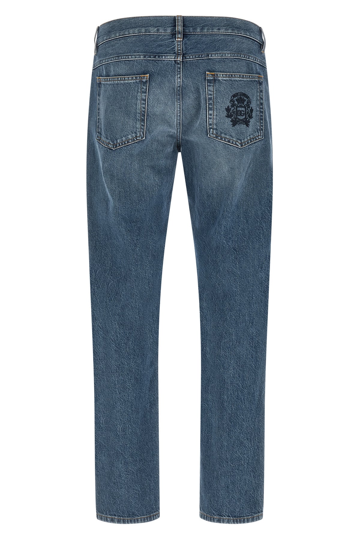 stone-washed cotton denim jeans