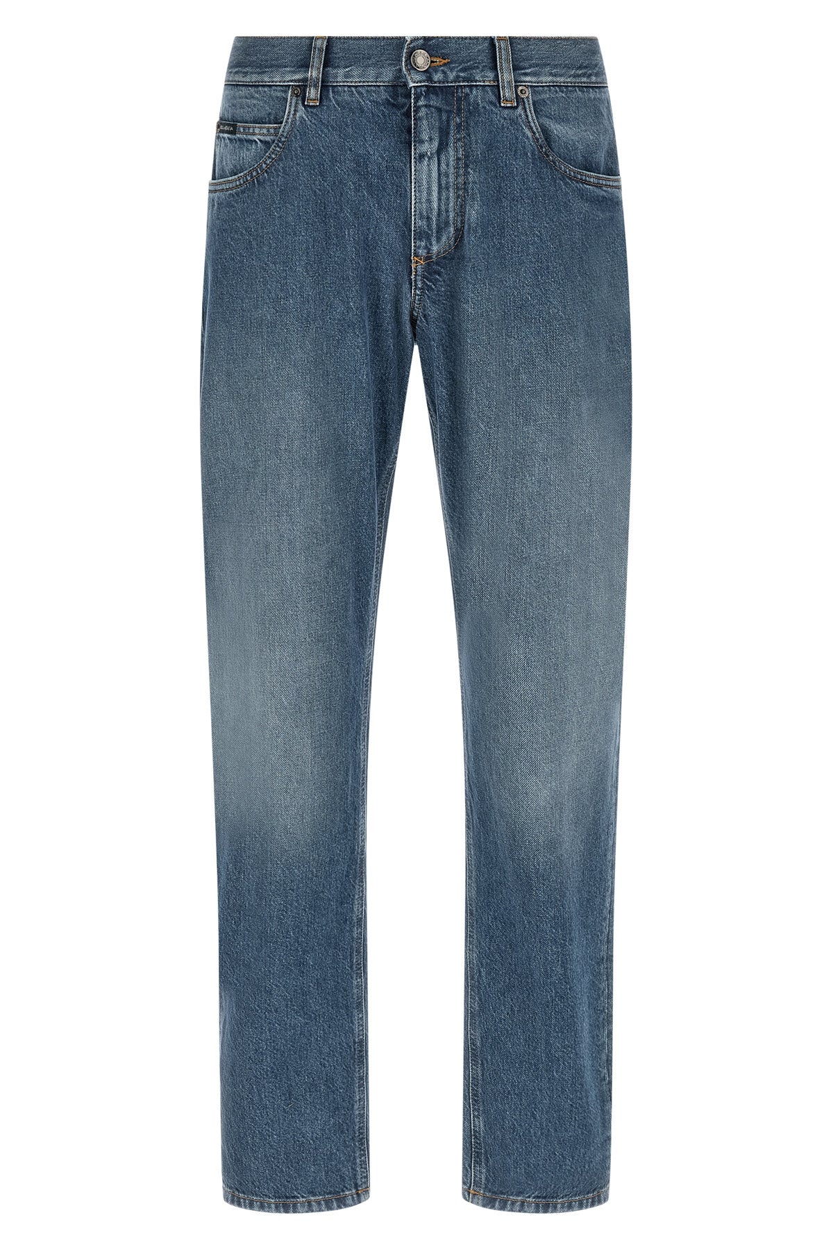stone-washed cotton denim jeans