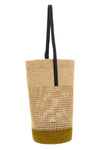 billie large bucket bag in finely woven natural raffia