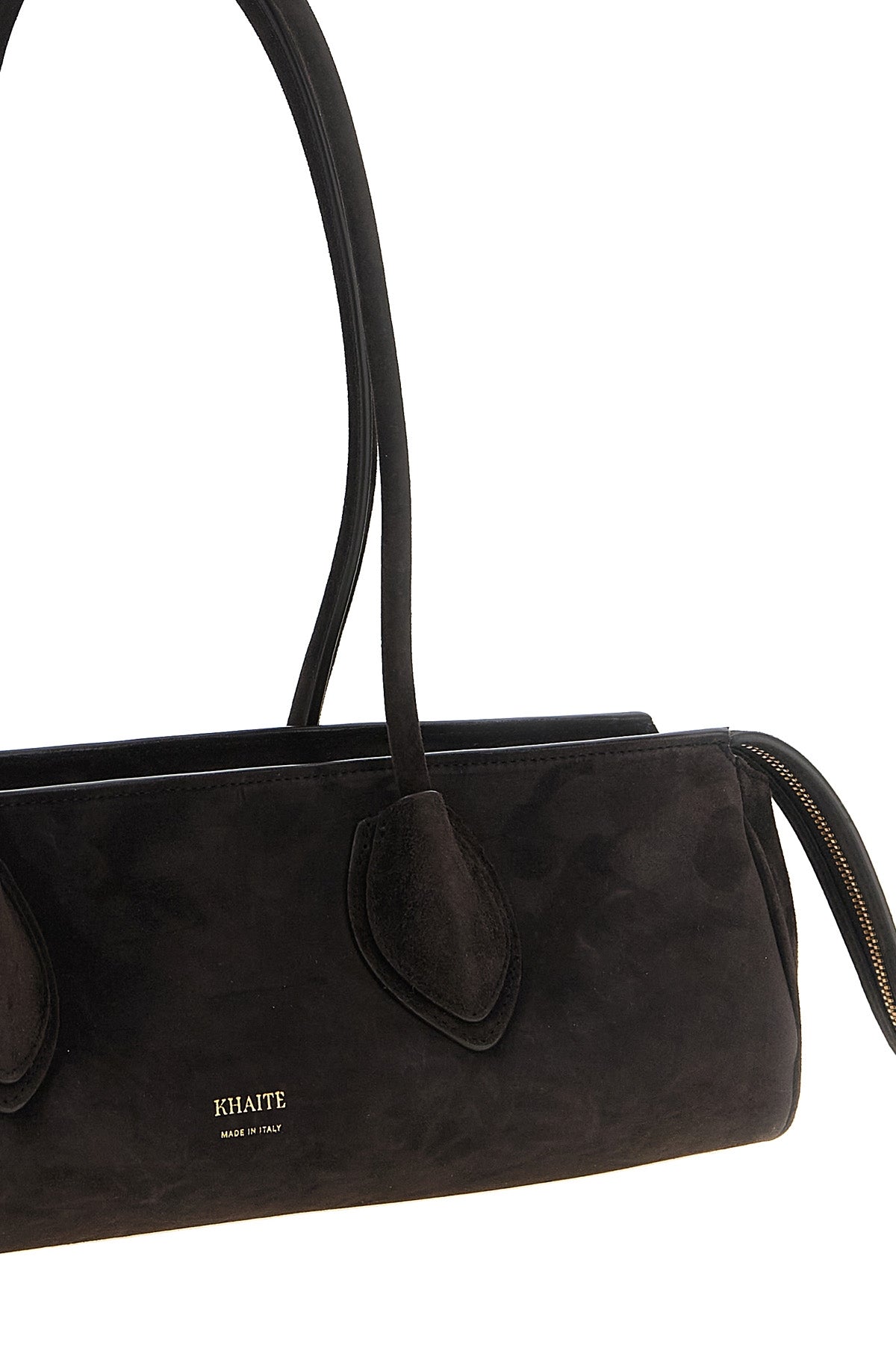 the khaite donna shoulder bag redefines classic proportions through an elongat