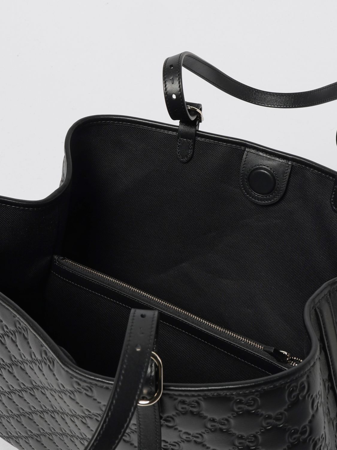 Large GG Emblem Leather Tote