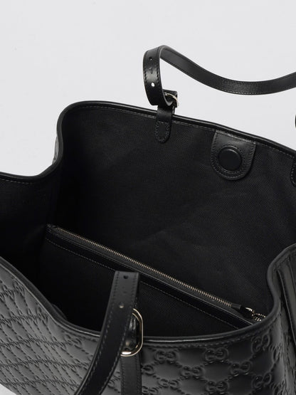Large GG Emblem Leather Tote