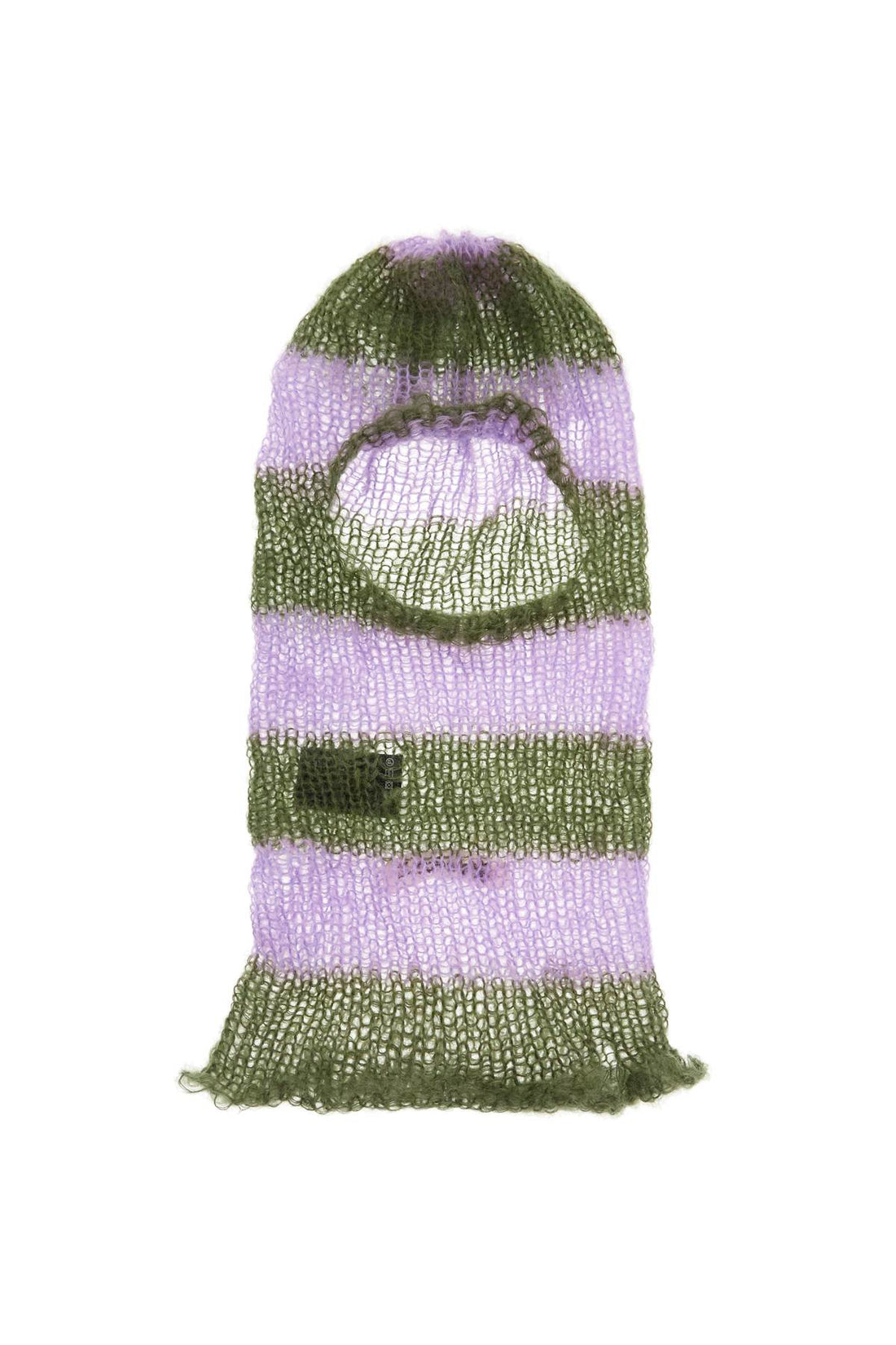 striped mohair balaclava helmet