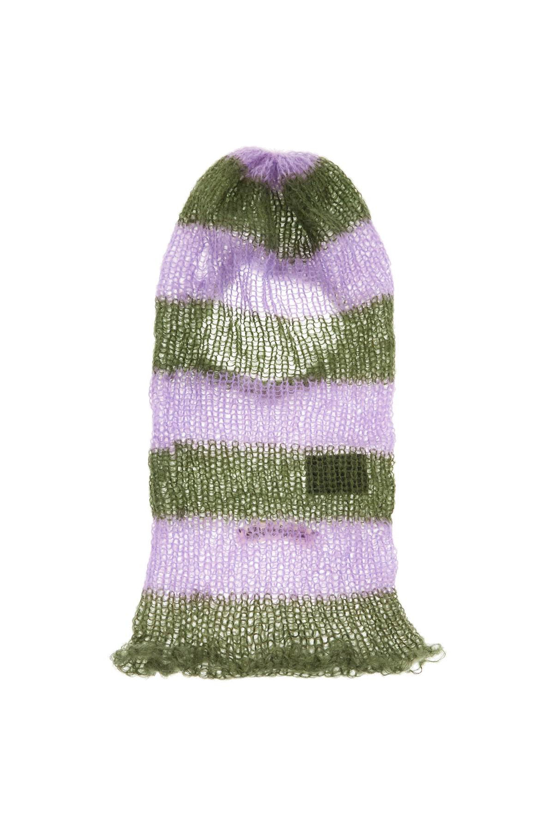 striped mohair balaclava helmet