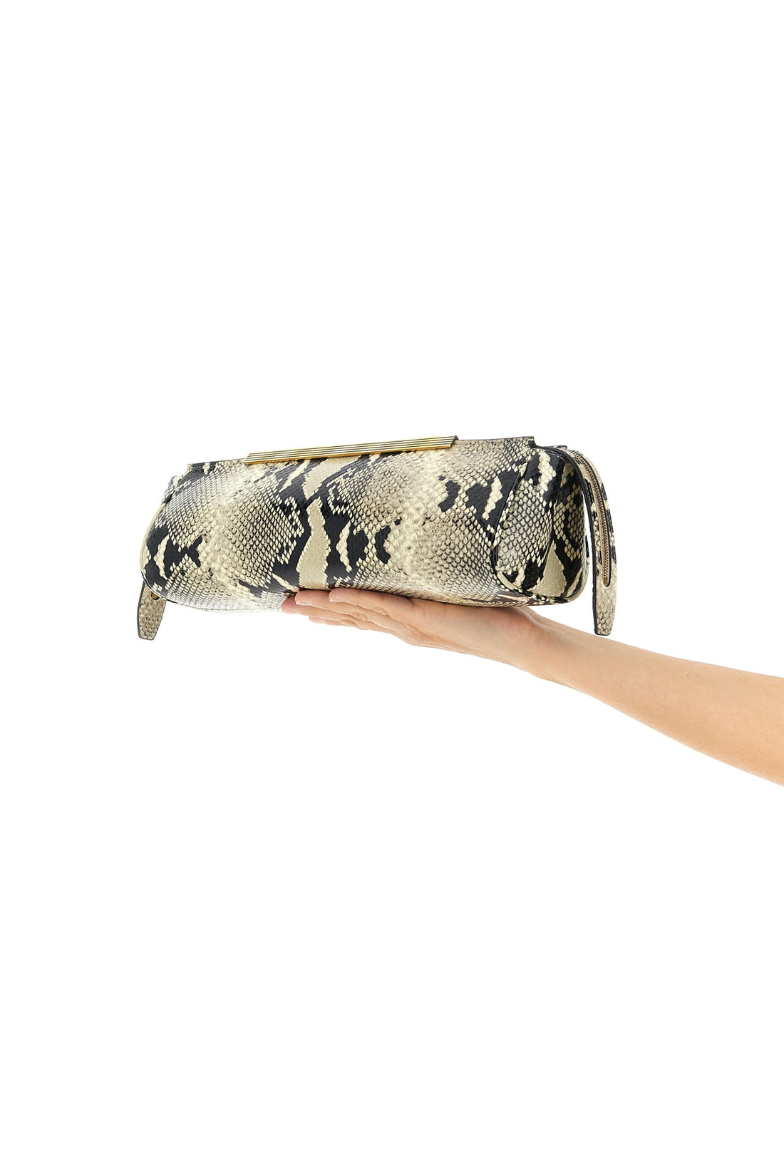 KHAITE OS donna evening clutch bag in python print leather
