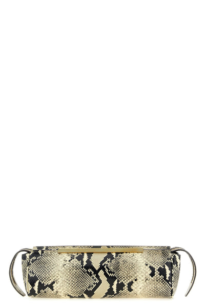 donna evening clutch bag in python print leather