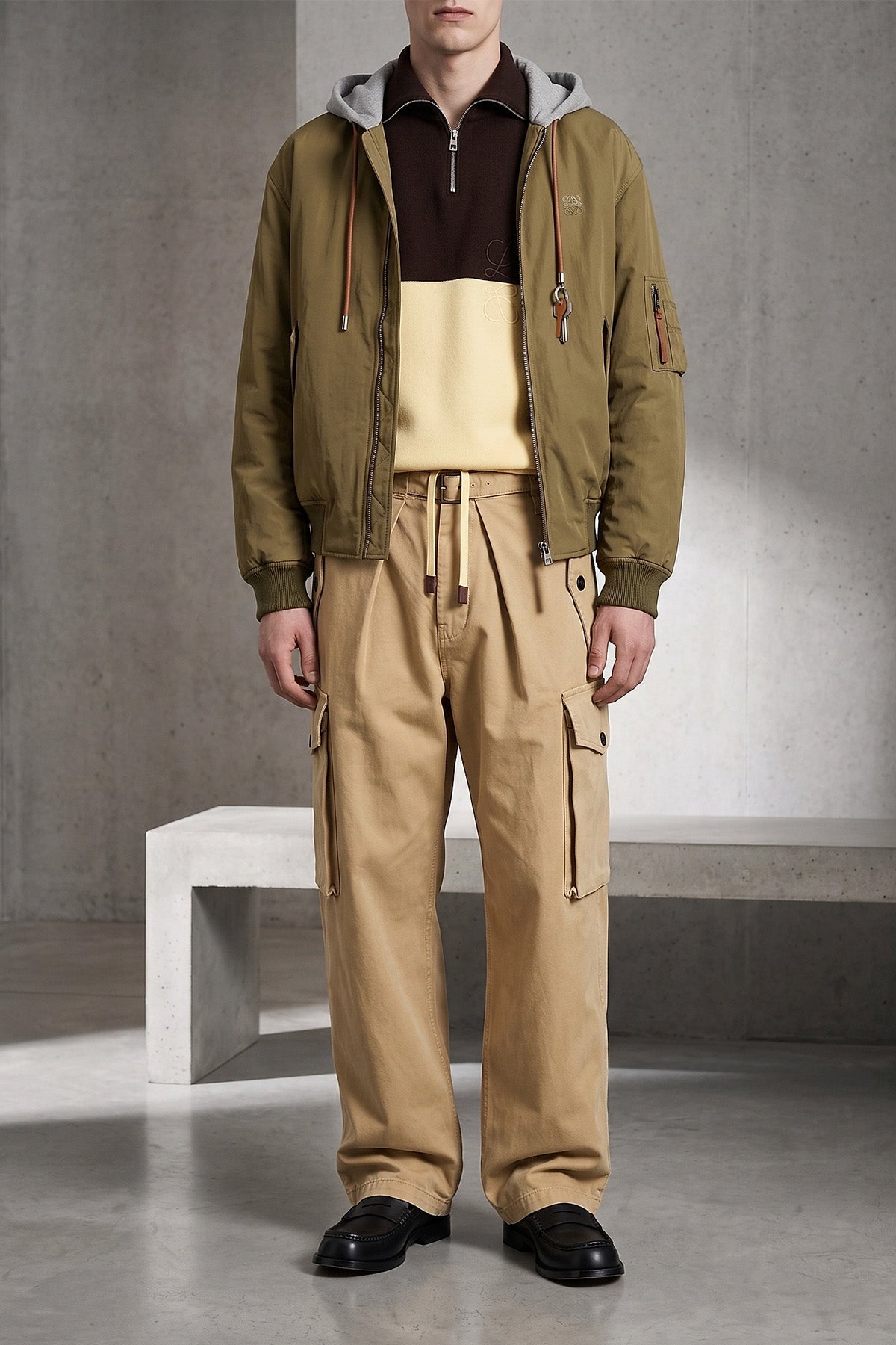 the loewe bomber jacket in light technical fabric