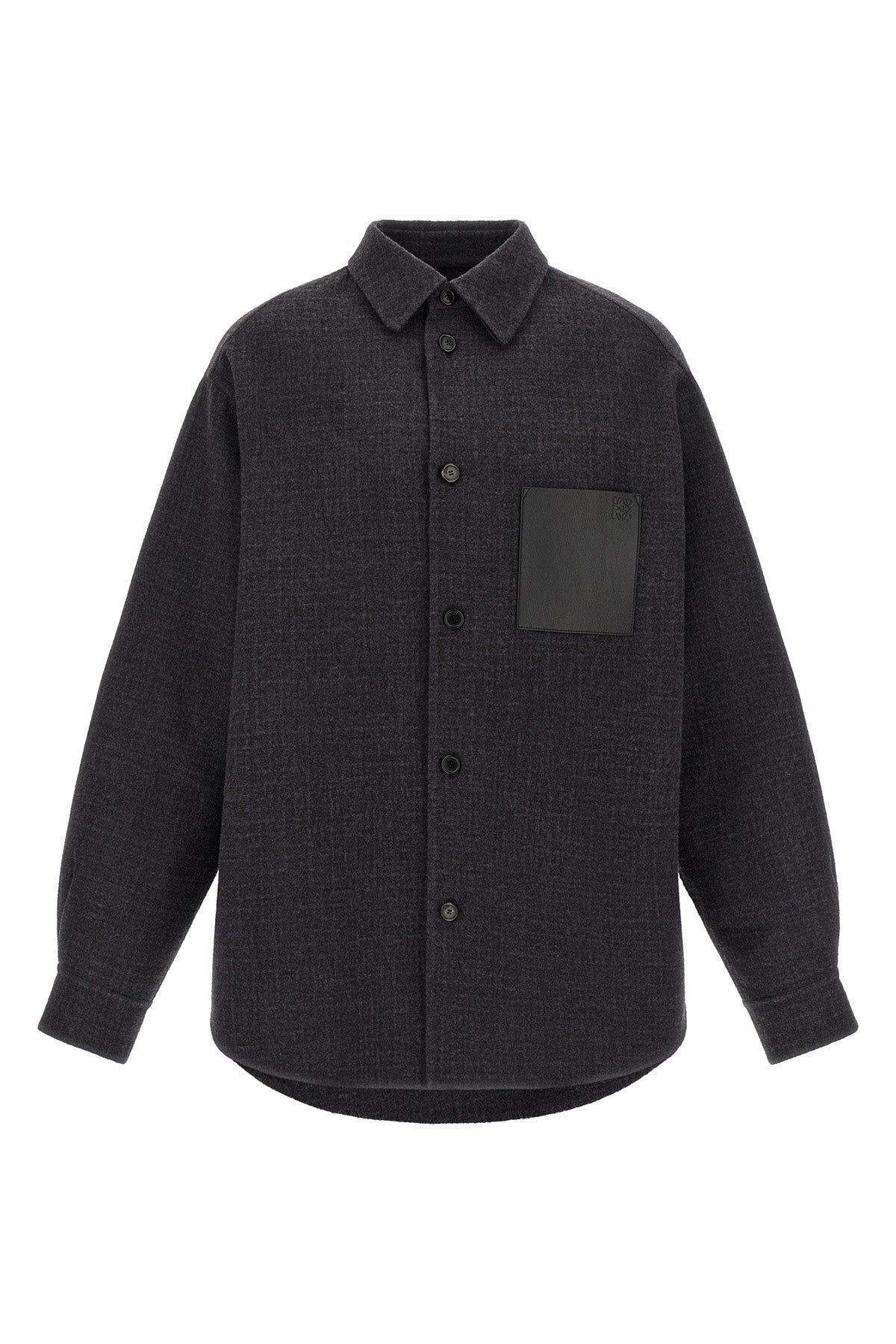 loewe overshirt in a fine double-sided boiled wool blend of medium weight