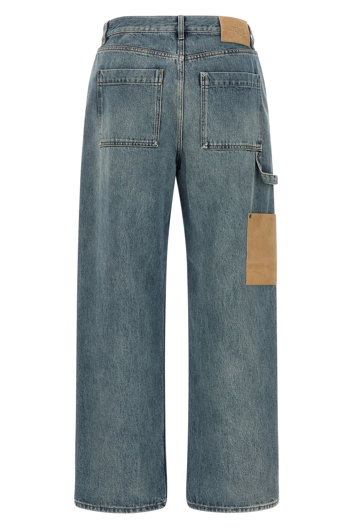 the loewe jeans in washed cotton denim of medium weight
