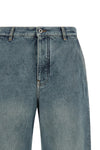 the loewe jeans in washed cotton denim of medium weight