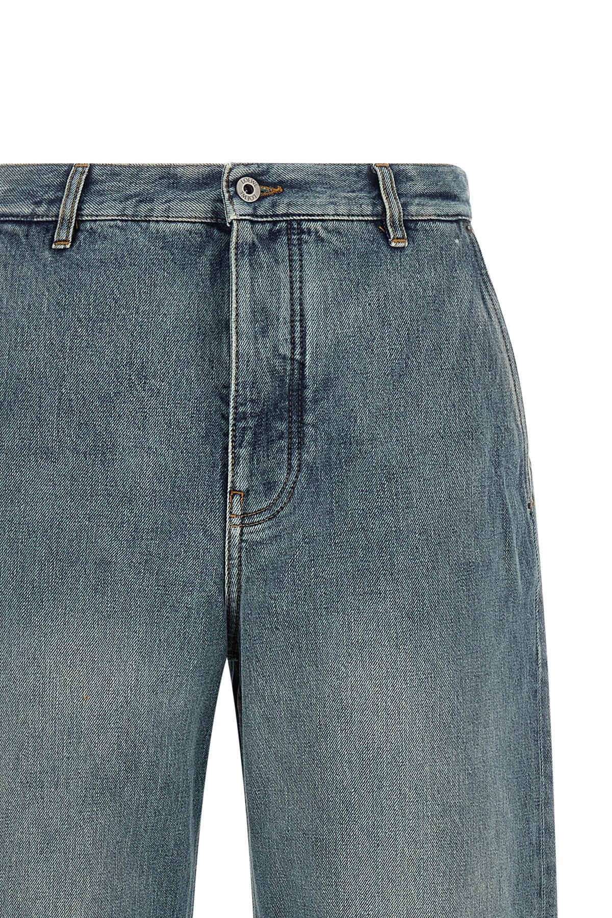 the loewe jeans in washed cotton denim of medium weight