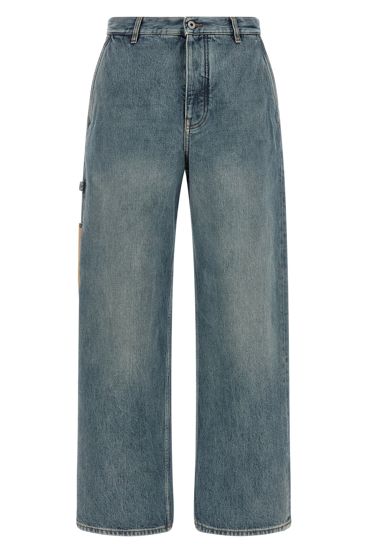 the loewe jeans in washed cotton denim of medium weight