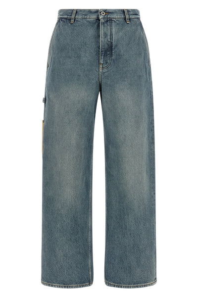the loewe jeans in washed cotton denim of medium weight