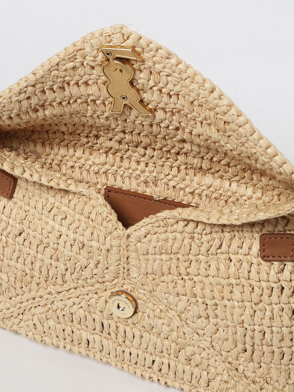 Cassandre Raffia Chain Pouch Bag