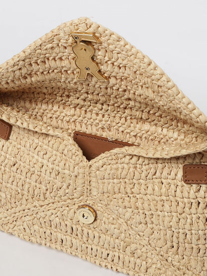 Cassandre Raffia Chain Pouch Bag