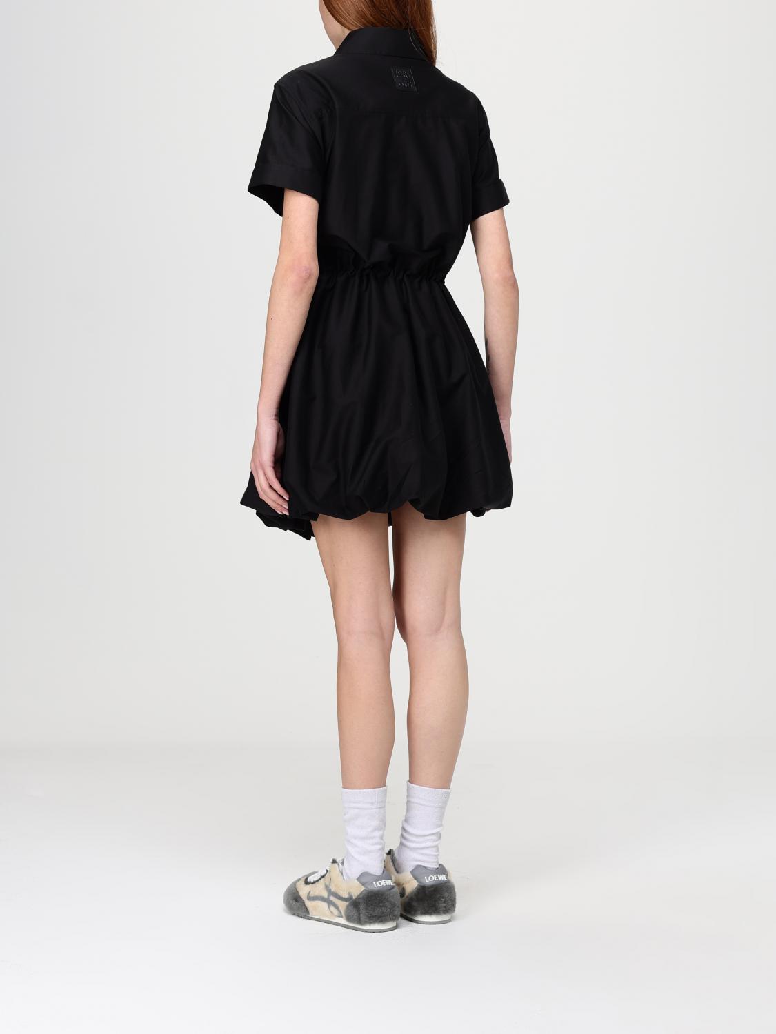 loewe black dress Scarf asymmetric satin halterneck gown - black