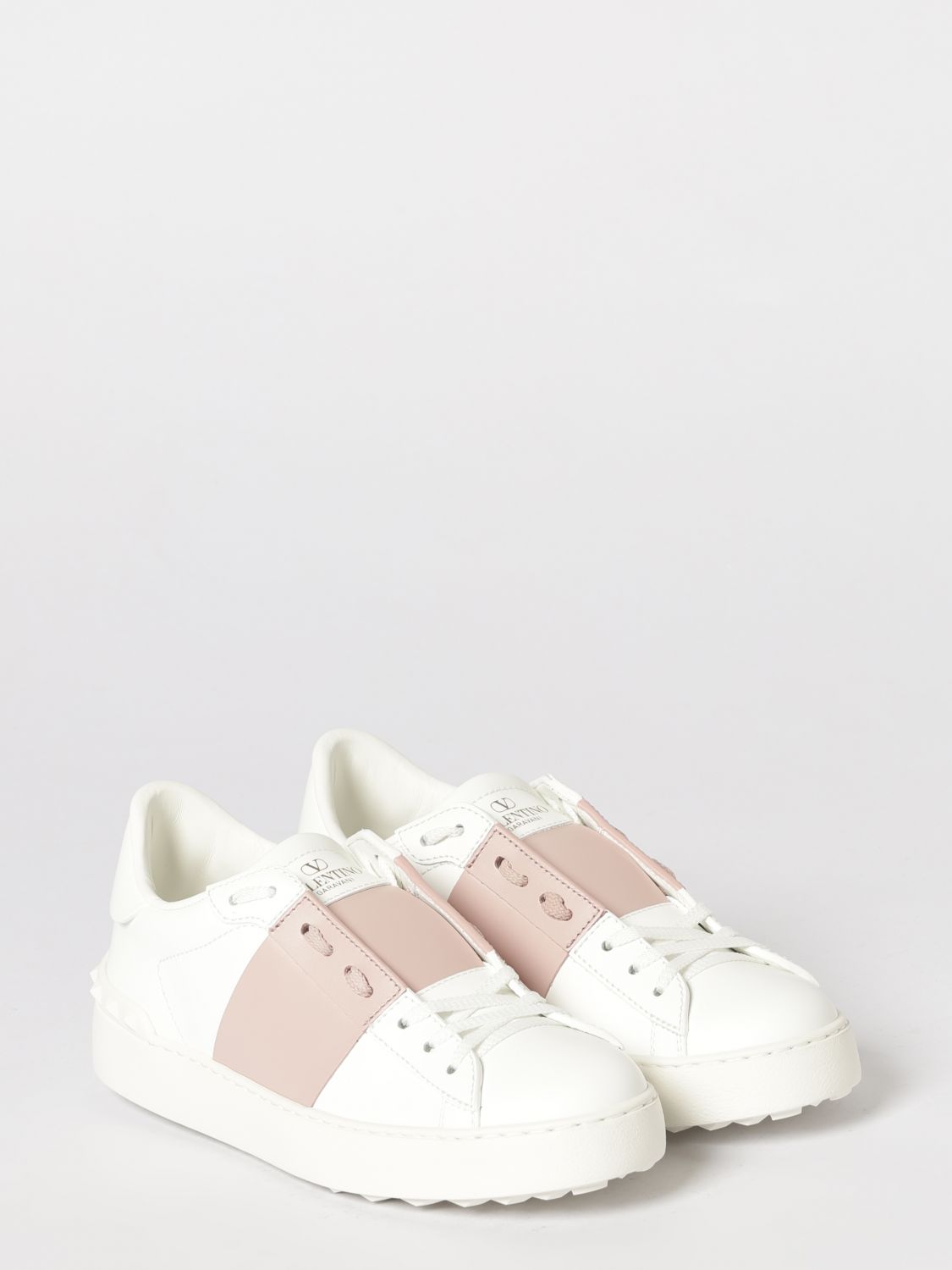 open leather sneakers