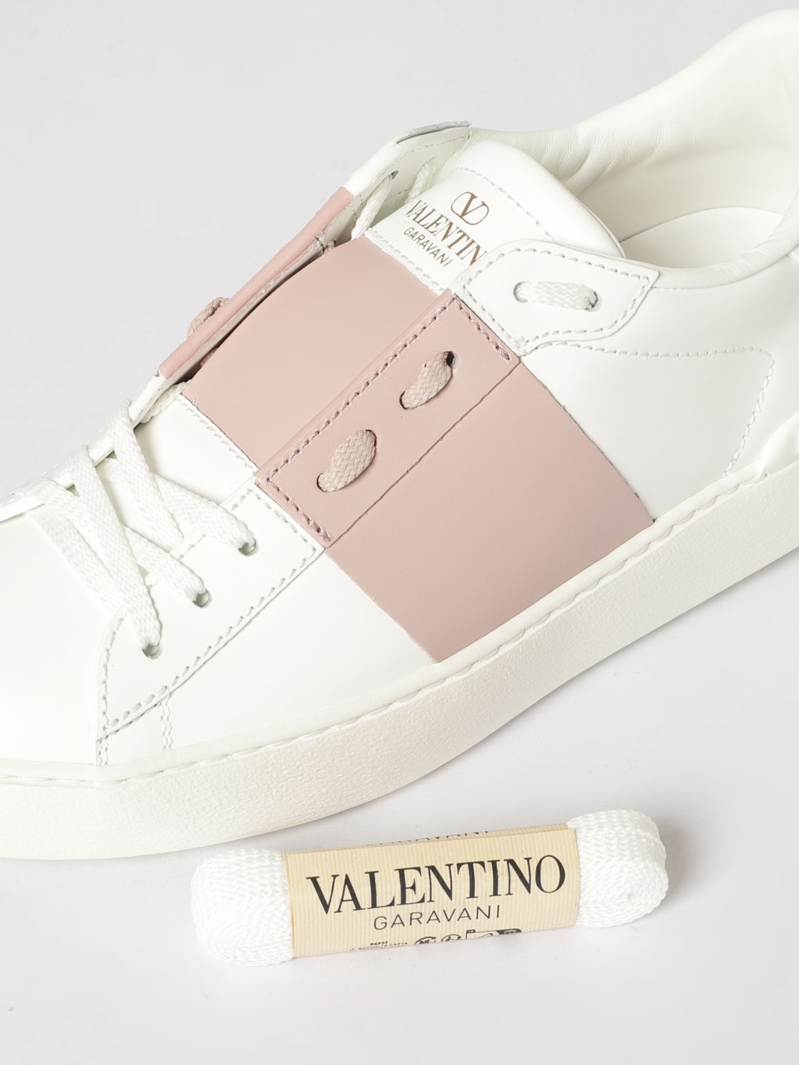 open leather sneakers