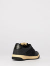 screener sneakers in leather and velvet with gg rhinestone monogram