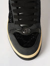 screener sneakers in leather and velvet with gg rhinestone monogram