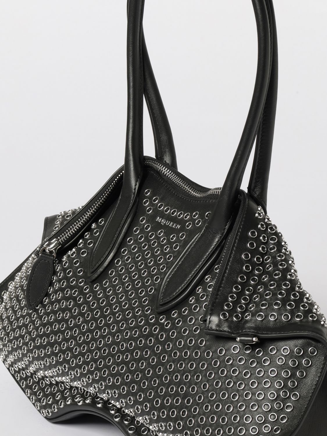 manta studded leather bag