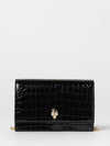 crocodile print leather bag
