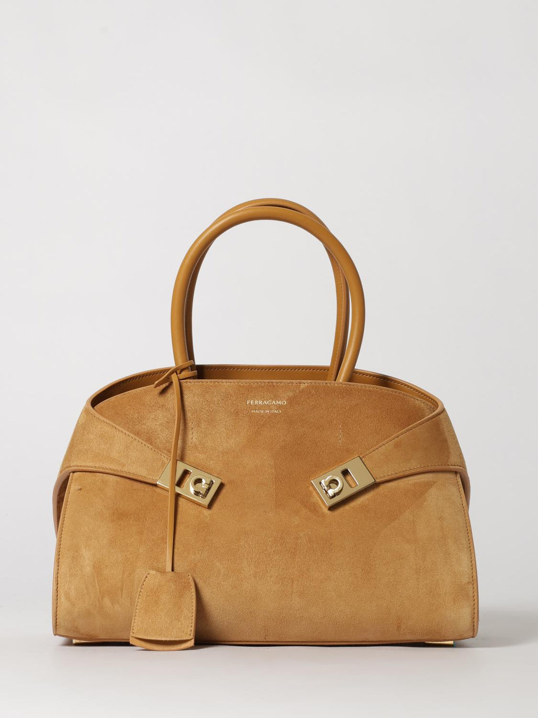 FERRAGAMO OS hug m suede bag