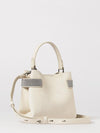 suede handbag with monile detail