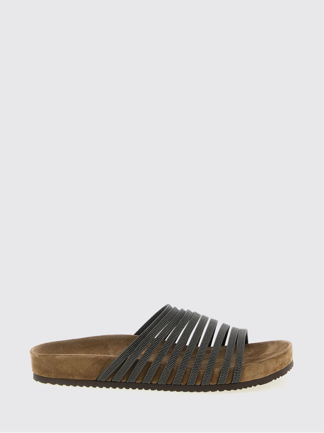suede sandal with monili