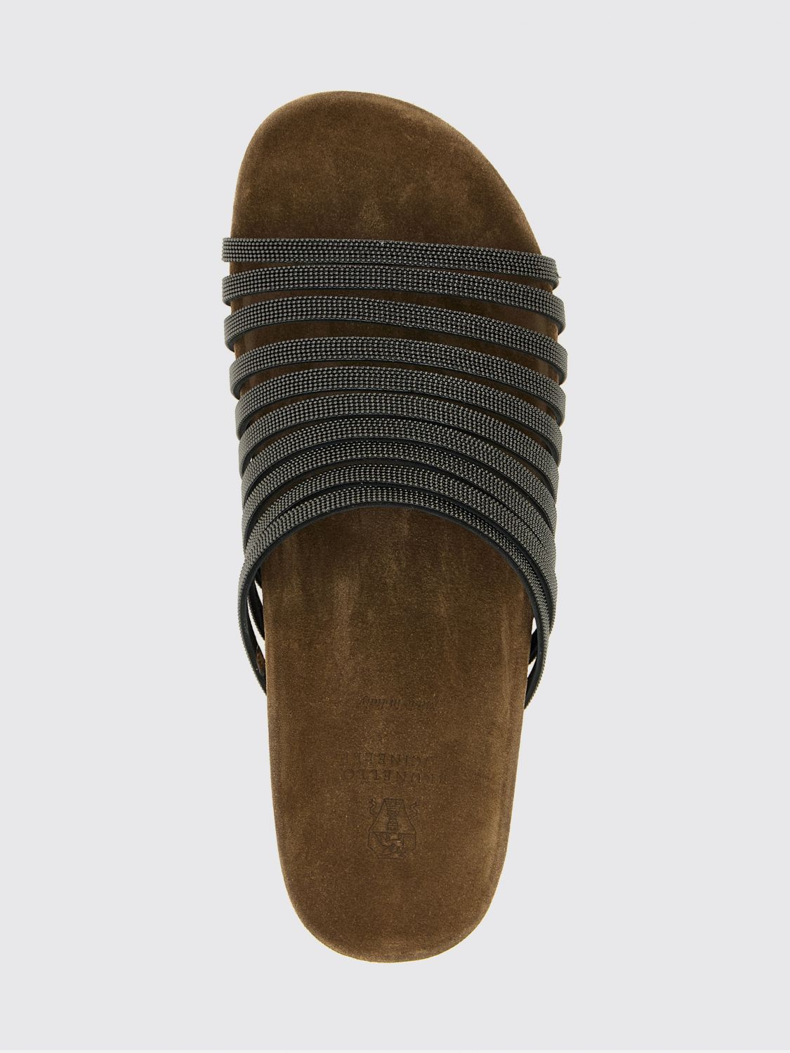 suede sandal with monili