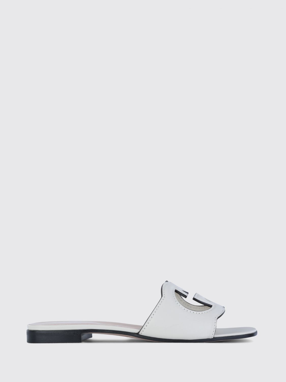 interlocking g leather mules