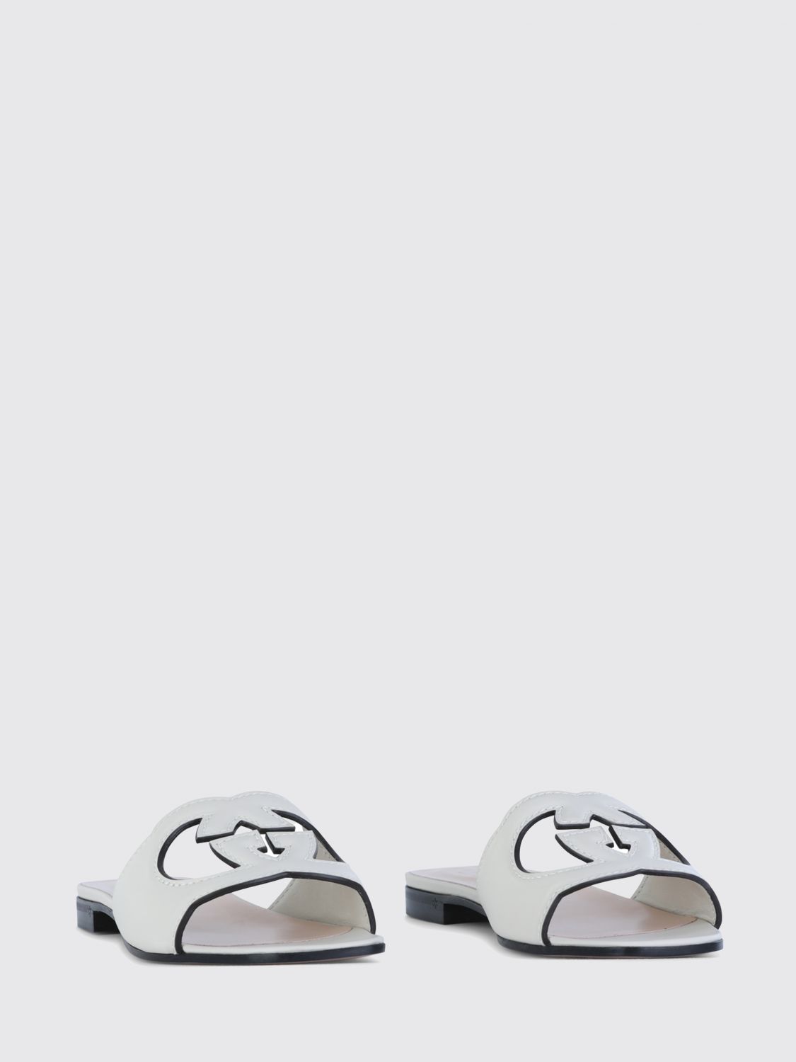 interlocking g leather mules