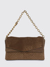 interlocking g suede bag with embossed gg monogram